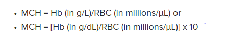 Mch meaning in blood test